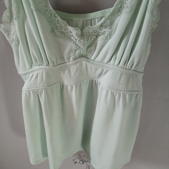 Knix Pajama Set Size Medium Mint Green Lace Cami and Shorts - Picture 3 of 11